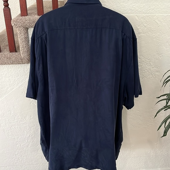 TOMMY BAHAMA 100% Silk Big and Tall Button Down Leaf Shirt 5XB EUC - Picture 3 of 17